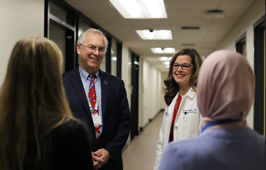 Dean Griffith talking to faculty