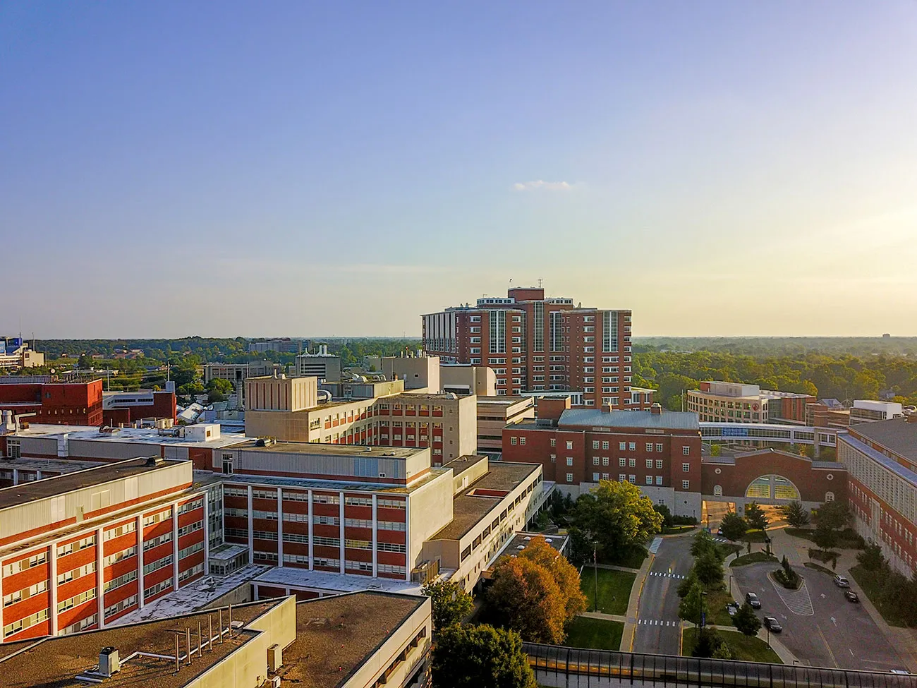 Aerial view of Markey Cancer Center