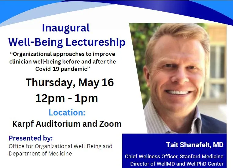 Lectureship Flyer Image for Shanafelt MD
