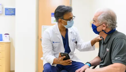 doctor talking with patient in an outpatient clinic